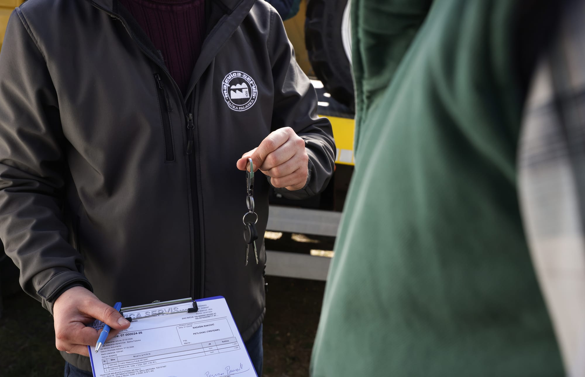 Handover of keys and contract