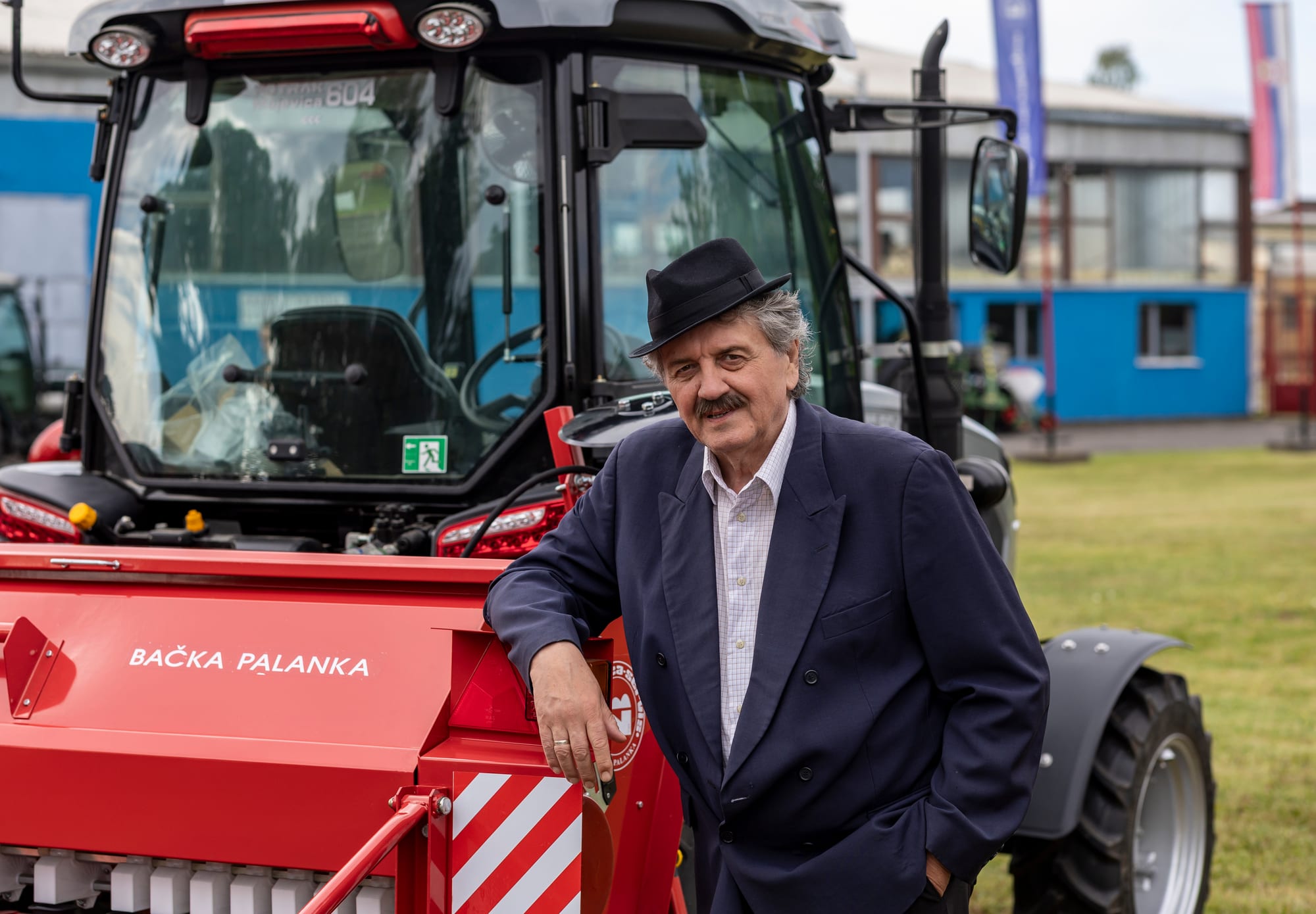 Tractor with a Majevica pneumatic precision seed drill