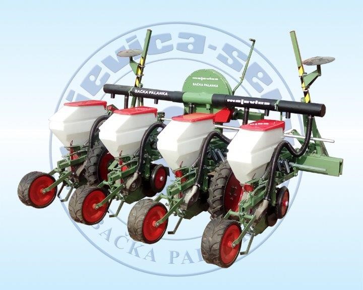 Pneumatic precision seed drill, 4 rows, silumin seeding unit